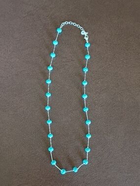 Turquoise Beaded Station Necklace